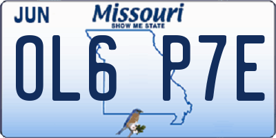 MO license plate OL6P7E