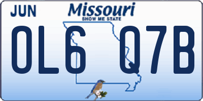MO license plate OL6Q7B