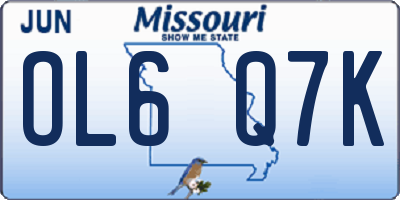MO license plate OL6Q7K