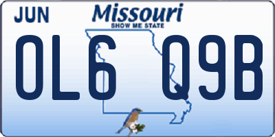 MO license plate OL6Q9B