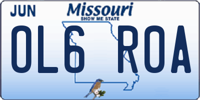 MO license plate OL6R0A