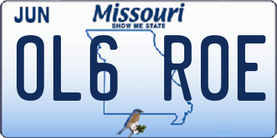MO license plate OL6R0E