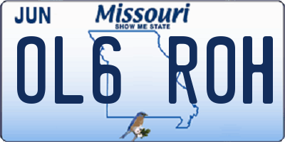 MO license plate OL6R0H