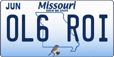 MO license plate OL6R0I