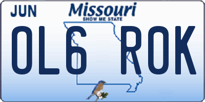 MO license plate OL6R0K