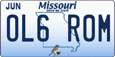 MO license plate OL6R0M