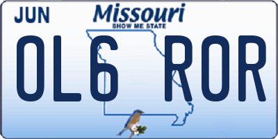 MO license plate OL6R0R