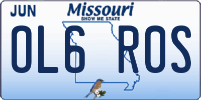 MO license plate OL6R0S