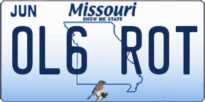 MO license plate OL6R0T