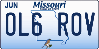 MO license plate OL6R0V