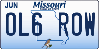 MO license plate OL6R0W
