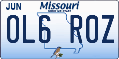 MO license plate OL6R0Z
