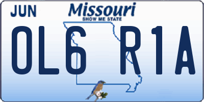 MO license plate OL6R1A
