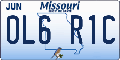 MO license plate OL6R1C