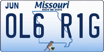 MO license plate OL6R1G