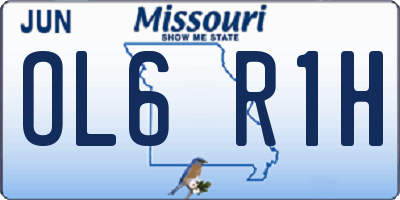 MO license plate OL6R1H