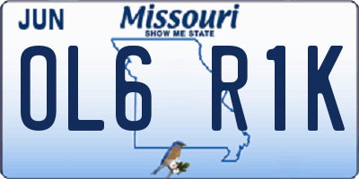 MO license plate OL6R1K