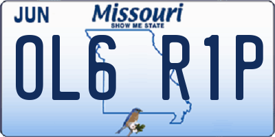 MO license plate OL6R1P