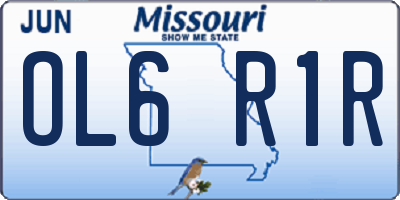 MO license plate OL6R1R