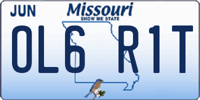 MO license plate OL6R1T