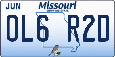 MO license plate OL6R2D