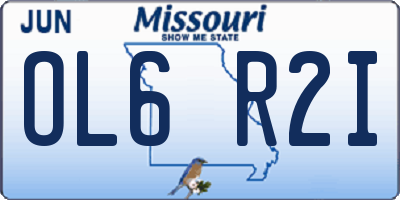MO license plate OL6R2I