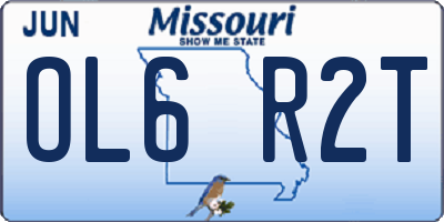 MO license plate OL6R2T