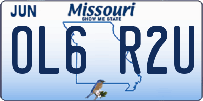 MO license plate OL6R2U