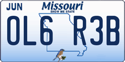 MO license plate OL6R3B