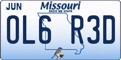 MO license plate OL6R3D