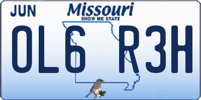 MO license plate OL6R3H