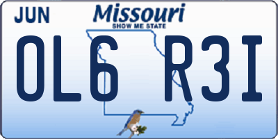 MO license plate OL6R3I