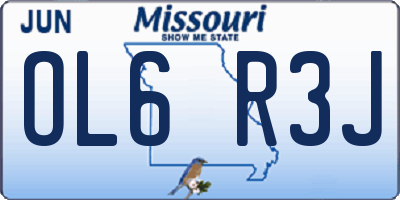 MO license plate OL6R3J
