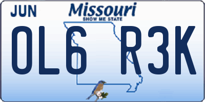MO license plate OL6R3K