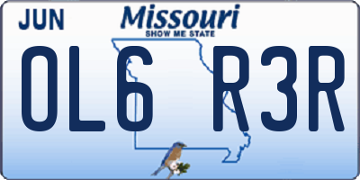 MO license plate OL6R3R