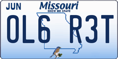 MO license plate OL6R3T