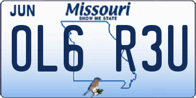 MO license plate OL6R3U