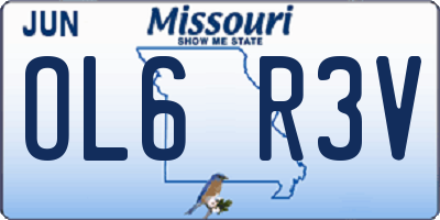 MO license plate OL6R3V