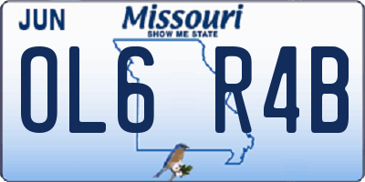 MO license plate OL6R4B