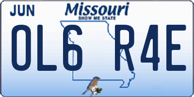 MO license plate OL6R4E