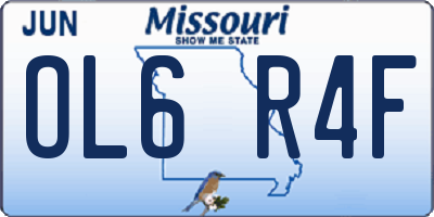 MO license plate OL6R4F