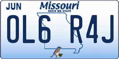 MO license plate OL6R4J