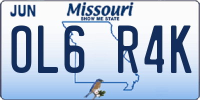 MO license plate OL6R4K