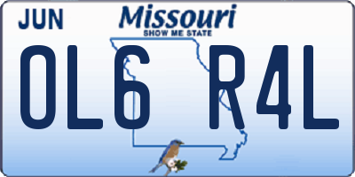 MO license plate OL6R4L