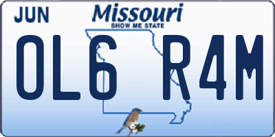MO license plate OL6R4M