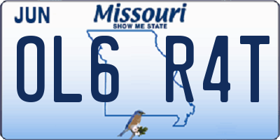 MO license plate OL6R4T