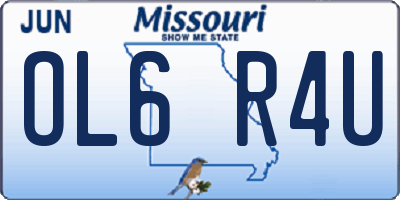 MO license plate OL6R4U