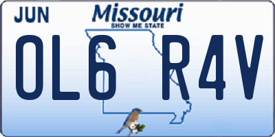 MO license plate OL6R4V