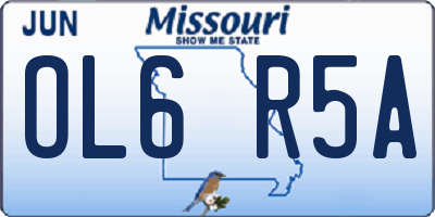 MO license plate OL6R5A