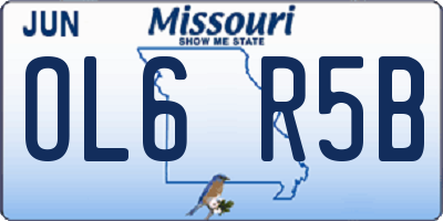 MO license plate OL6R5B